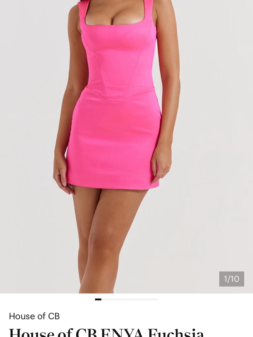 House of CB pink square-neck mini dress
